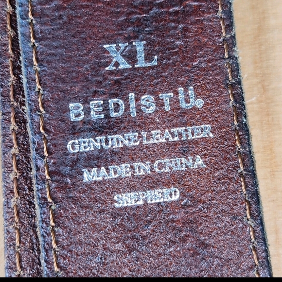 BED STU Shepherd Belt Men's Extra Large Brown Genuine Leather Tooled - Picture 2 of 7